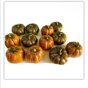 Set of 12 Mini Glitter Pumpkins